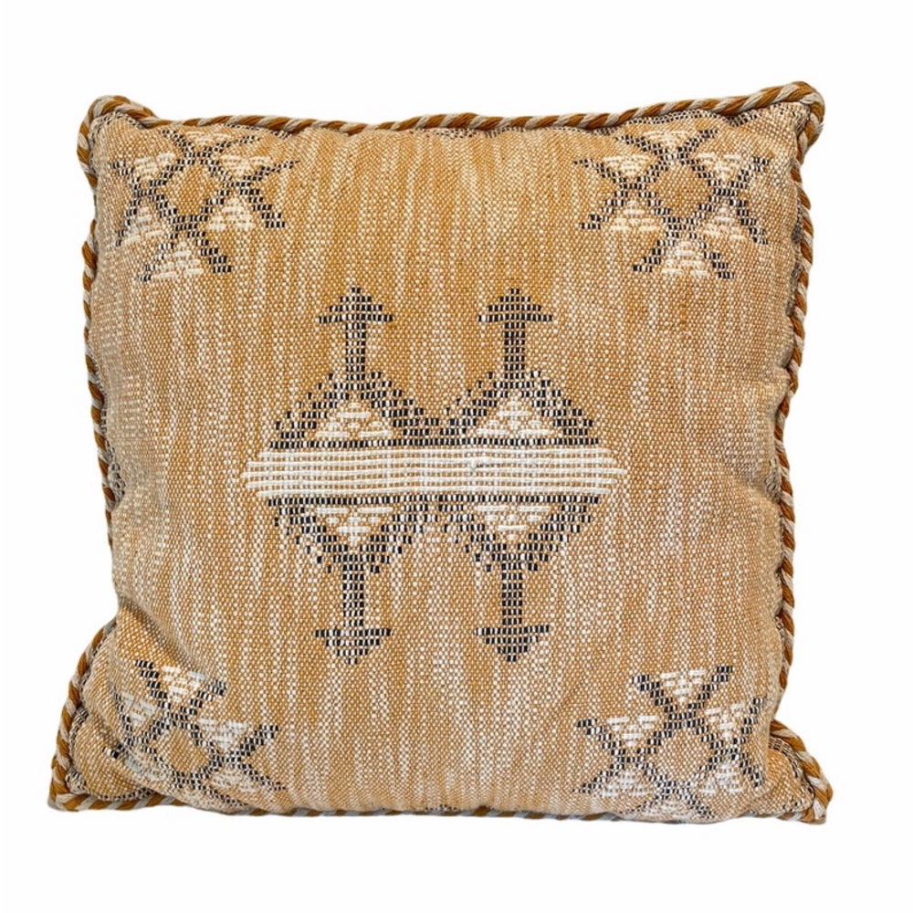 Sabra (Cactus Silk) Moroccan Pillow in yellow
